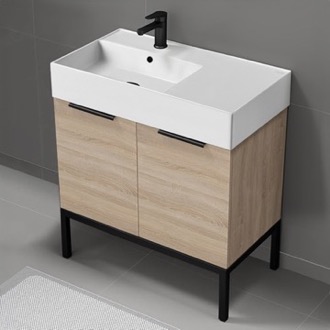 Bathroom Vanity Bathroom Vanity, Modern, Free Standing, Brown Oak, 32